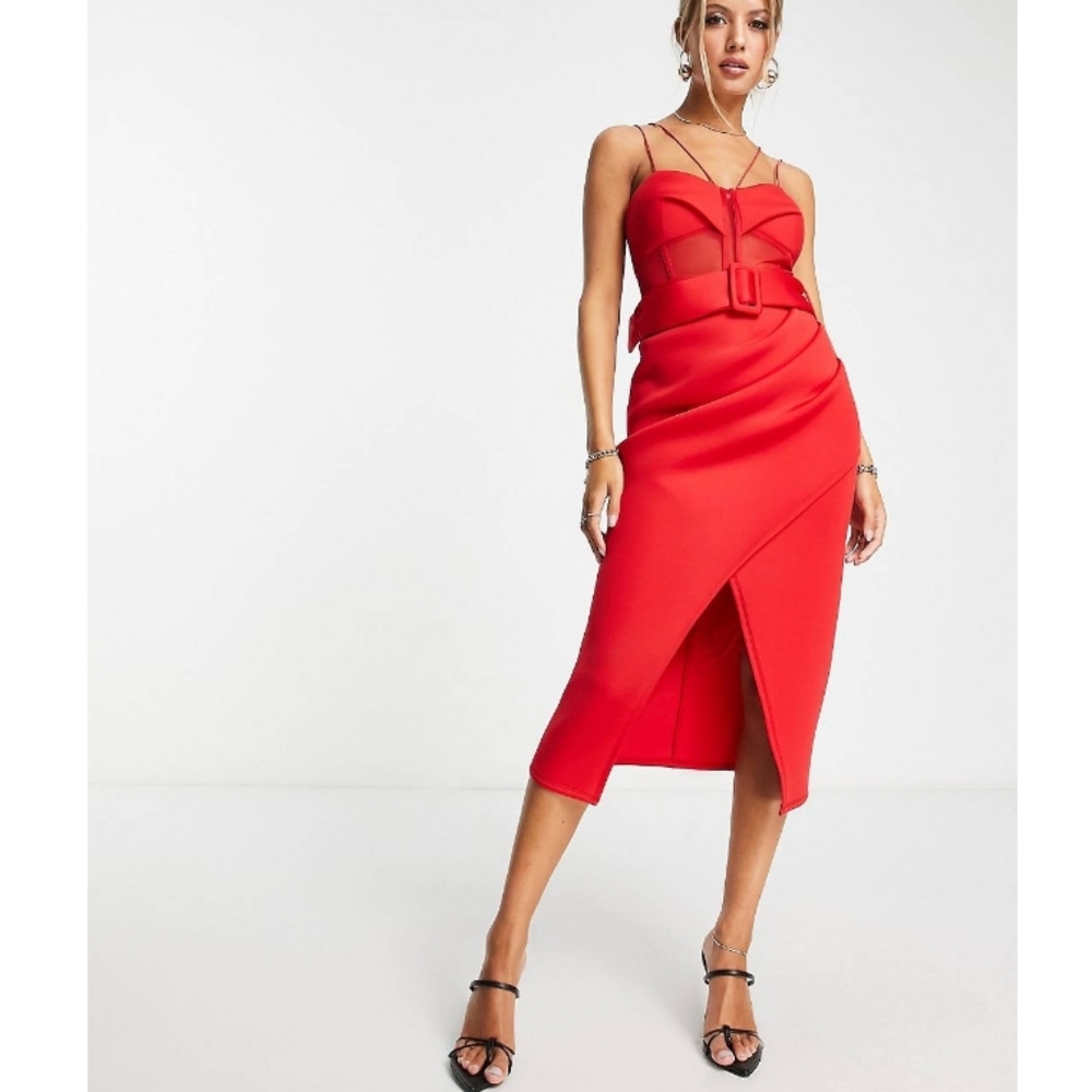 🆕️ ASOS Red Mesh Cocktail Dress